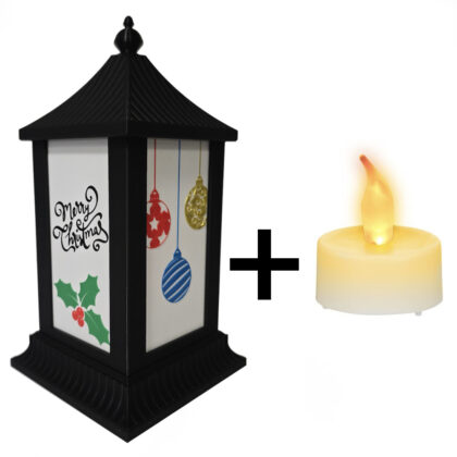 Lampion Świąteczny Latarenka LED Ruchomy Płomień Świeca Dekoracja Prezent